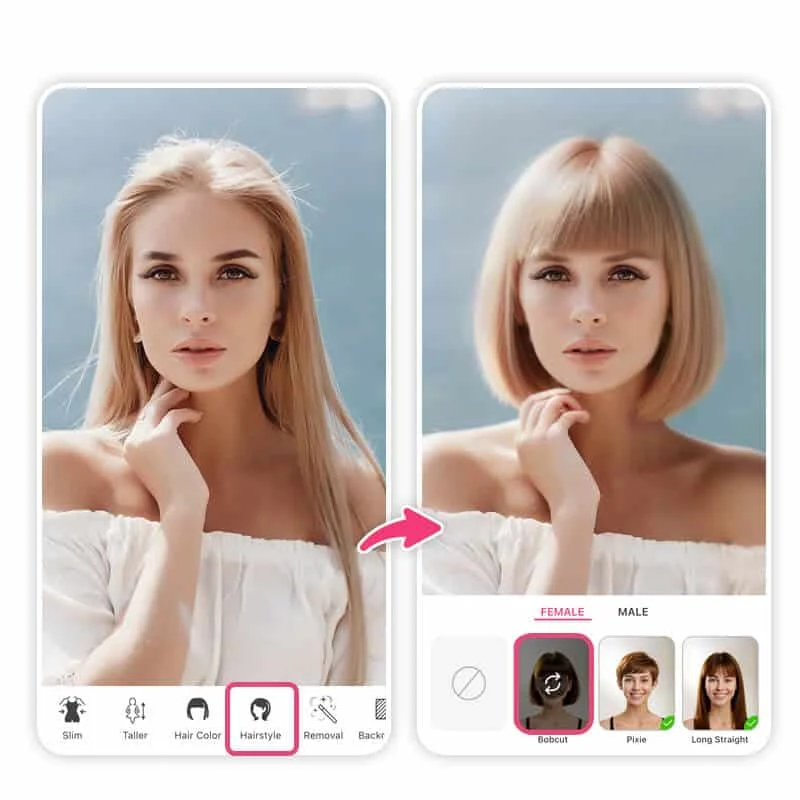 Applications pour simuler une coupe de cheveux